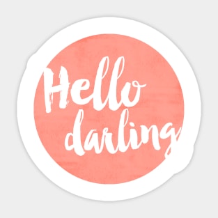 Hello Darling Coral Sticker